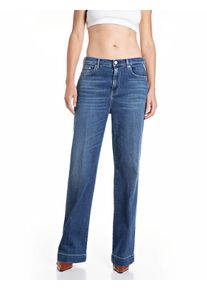 Straight-Jeans Replay "MELJA", Damen, Gr. 30, L&auml;nge 32, dunkelblau 117, Denim/Jeans, Obermaterial: 99% Baumwolle, 1% Elasthan, straight fit lang, Jeans Straight-Jeans, mit weitem Bein