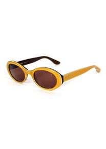 Retrosonnenbrille SURI FREY "Sonnenbrille SFY Audrey", Damen, gelb (curry 452), Sonnenbrillen Retrosonnenbrille