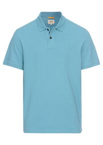 Poloshirt Camel Active, Herren, Gr. S, steel blau, Piqu&eacute;, Obermaterial: 100% Baumwolle, unifarben, normal h&uuml;ftbedeckend, Rundhals, Shirts Poloshirt, mit Logo-Stickerei