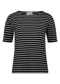 3/4-Arm-Shirt Betty Barclay "Ringelshirt mit U-Boot-Ausschnitt", Damen, Gr. 38, schwarz, wei&szlig;, Obermaterial: 95% Baumwolle CO. 5% Elasthan EL., Shirts 3/4-Arm-Shirt