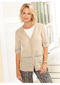 Strickjacke Classic Basics, Damen, Gr. 44, sand, 100% Polyacryl, unifarben, Strickjacken Strickjacke