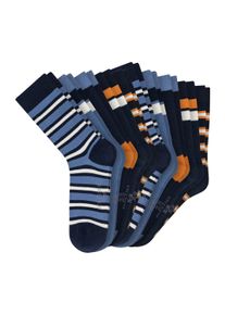 Kurzsocken Schiesser "Socken Legwear Teens 10P 10er Pack", Jungen, Gr. 35-38, blau, Obermaterial: 75% Baumwolle CO. 24% Polyamid PA. 1% Elasthan EL., Socken Kurzsocken