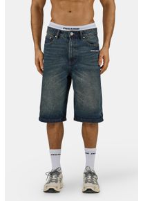 Jeansshorts Pegador "Kolar Jorts", Damen, Gr. 33, N-Gr, faded dunkelblau, Denim/Jeans, Obermaterial: 100% Baumwolle, Abriebeffekte, regular fit ca. Mitte Oberschenkel, Jeans Jeansshorts, Baumwolle, regular fit