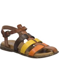 Sandale Josef Seibel "Fabricia 04, cognac-multi", Damen, Gr. 38, braun (cognac, multi), Obermaterial: 100% Rindsleder Leather cow., Schuhe Sandale