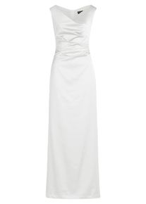 Abendkleid Vera Mont "Abendkleid mit Raffung", Damen, Gr. 44, EURO, wei&szlig; (rohwei&szlig;), 96% Polyester PES. 4% Elasthan EL., Kleider Abendkleid