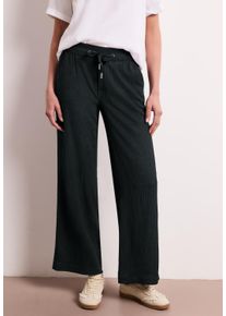 Jogginghose Street One, Damen, Gr. 46, L&auml;nge 30, pine grove gr&uuml;n, Web, Obermaterial: 59% Polyester, 40% Viskose, 1% Elasthan, unifarben, loose fit lang, Hosen Jogginghose, mit elastischem Bund