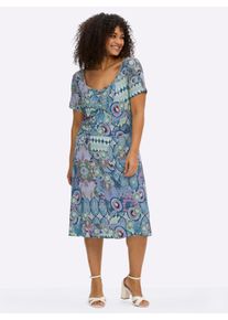 sheego by Joe Browns sheego Gro&szlig;e Gr&ouml;&szlig;en Jerseykleid mit herzf&ouml;rmigem Ausschnitt, topas-orchidee-bedruckt, Gr&ouml;&szlig;e 46 - Damen