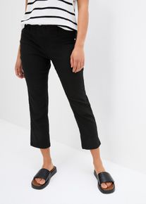 7/8-Hose bonprix, Damen, Gr. 50, N-Gr, schwarz, Web, Obermaterial: 71% Polyester, 25% Viskose, 4% Elasthan, unifarben, slim fit 7/8-L&auml;nge, Hosen 7/8-Hose, niedrige Leibh&ouml;he, elastisch und formstabil