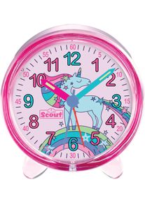 Kinderwecker Scout "Favorit", rosa (rosa, transparent), Wecker, Kinder, Kinderwecker, Quarzwecker, Lernwecker,Geschenkidee,Kinderzimmer, Schulanfang,Einhorn