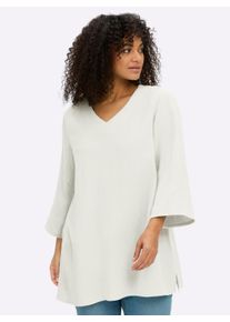 sheego Gro&szlig;e Gr&ouml;&szlig;en Tunika aus Musselin, in A-Linie, ecru, Gr&ouml;&szlig;e 46 - Damen