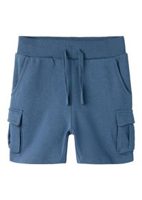 Sweatshorts name it "NMMOLI SWEAT SHORTS UNB NOOS", Jungen, Gr. 92, N-Gr, vintage indigo, Sweatware, Obermaterial: 60% Baumwolle, 40% Polyester, unifarben, normal kurz, Hosen Sweatshorts, Baumwollmischung, verstellbarer und elastischer Bund, Cargotaschen