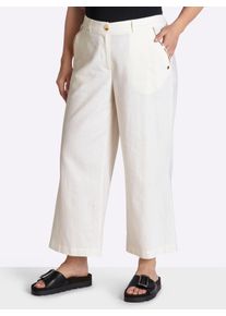 sheego Gro&szlig;e Gr&ouml;&szlig;en Leinenhose mit Pailletten an den Taschen, ecru, Gr&ouml;&szlig;e 58 - Damen