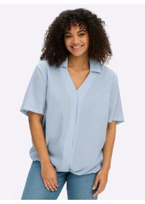 sheego Gro&szlig;e Gr&ouml;&szlig;en Tunika mit raffiniertem Bund, hellblau, Gr&ouml;&szlig;e 56 - Damen