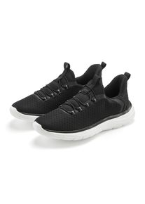 Sneaker John Devin "Halbschuhe, Freizeitschuhe, Turnschuh, Slip-On-Sneaker", Herren, Gr. 45, schwarz, Obermaterial: 80% Textilmaterial, 20% Lederimitat. Decksohle: 100% Textilmaterial. Futter: 100% Textilmaterial. Laufsohle: 100% Synthetik, unifarben, Schuhe Sneaker, mit elastischen B&auml;ndern f&uuml;r schnelles Reinschl&uuml;pfen, Unisex VEGAN
