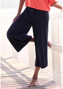 Loungehose ELBSAND, Damen, Gr. 44/46, N-Gr, marine, Feinstrick, Obermaterial: 55% Baumwolle, 45% Nylon, unifarben, Hosen Loungehose, aus weichem Feinstrick, Topseller
