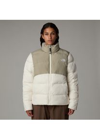Steppjacke The North Face "Saikuru", Damen, Gr. L, wei&szlig; (wei&szlig; dune, clay grau), Softshell, Obermaterial: 100% Polyester. Wattierung: 100% Polyester, hoch geschlossener Ausschnitt, eingesetzt eingefasste Kante, Jacken Steppjacke, sportlicher Stil, Retro-Look, isolierend, winddicht