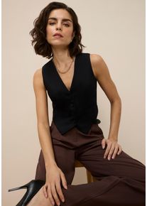 Anzugweste Laura Scott, Damen, Gr. 38, schwarz, Obermaterial: 80% Polyester, 16% Viskose, 4% Elasthan. Futter: 100% Polyester, figurbetont, V-Ausschnitt, Westen Anzugweste, im trendigen Look