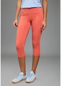 Caprileggings FAYN SPORTS, Damen, Gr. 46, N-Gr, burnt sienna, Doubleface, Obermaterial: 77% Polyester, 23% Elasthan, eng 3/4-L&auml;nge, Hosen Caprileggings, mit Figur formenden N&auml;hten und hohem Bund