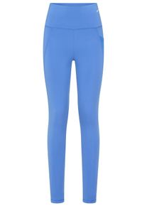 Funktionshose FAYN SPORTS "Push-up Lauf-Tights", Damen, Gr. 38, N-Gr, azurblau, Interlock, Obermaterial: 77% Polyester, 23% Elasthan, schmal 7/8-L&auml;nge, Hosen Funktionshose, mit Taschen