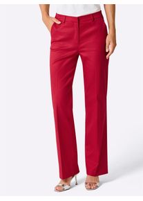 B&uuml;gelfaltenhose CREATION L PREMIUM, Damen, Gr. 44, Normalgr&ouml;&szlig;en, rot, 70% Lyocell, 26% Baumwolle, 4% Elasthan, unifarben, Hosen B&uuml;gelfaltenhose