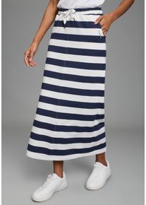 Sweatrock Kangaroos, Damen, Gr. 32, marine, wei&szlig;, Sweatware, Obermaterial: 95% Baumwolle, 5% Elasthan, figurumspielend lang, R&ouml;cke Sweatrock, in Midil&auml;nge mit Schlitz