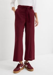 bonprix Culotte aus luftigem Leinen-Mix, rot, Gr.38, Culotte mit Elastikeinsatz und geradem Bein, aus Leinen