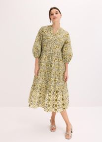 bonprix Midikleid aus leichter Baumwolle, wei&szlig;, Gr.42, Romantisch und modern, aus 100% Baumwolle