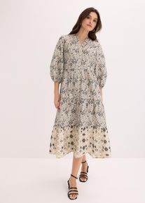 bonprix Midikleid aus leichter Baumwolle, wei&szlig;, Gr.42, Romantisch und modern, aus 100% Baumwolle