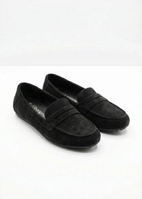 bonprix Loafer aus Veloursleder, schwarz, Gr.37, Zeitloser Loafer aus Leder, aus Veloursleder