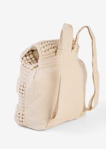 bonprix Rucksack in strukturierter Optik, beige, Gr.32x36 cm, Sch&ouml;ner Rucksack in Makramee Optik, ein idealer Sommerbegleiter., aus Vegan