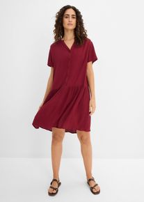 bonprix Tunika-Kleid aus flie&szlig;ender Viskose, rot, Gr.48, Luftiges Tunika-Kleid mit Knopfleiste, aus Viskose