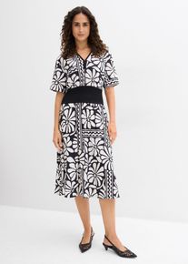 bonprix Midikleid mit tiefem Ausschnitt, schwarz, Gr.36/38 (S), Stylisches Kleid mit toller Passform
