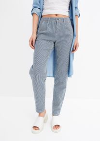 bonprix Barrel-Jeans Mid Waist gestreift, blau, Gr.36, L&auml;ssige Barrel-Jeans mit sommerlichem Streifen-Design, 99% Baumwolle
