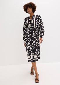 bonprix Tunika-Kleid, schwarz, Gr.40/42 (M), modisches Jersey-Tunika-Kleid mit Binde-Detail vorne am Ausschnitt