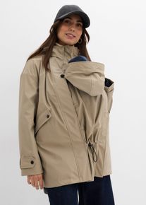 bonprix 6-in-1 wasserabweisende Umstandsjacke mit Trageeinsatz und herausnehmbarer Fleecejacke, beige, Gr.52, 6-in-1 Funktionsjacke mit 2 Eins&auml;tzen und herausnehmbarer Fleecejacke f&uuml;r die Schwangerschaft und danach
