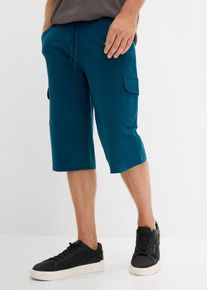 bonprix Long-Sweat-Cargobermuda aus reiner Baumwolle, petrol, Gr.60/62 (XXL), Angesagte Sweat-Bermuda mit vielen Taschen., aus 100% Baumwolle