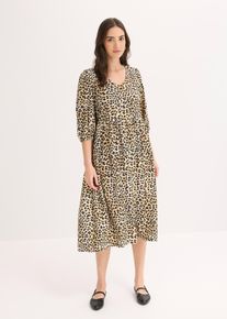 bonprix Tunika-Kleid aus flie&szlig;endem Viskose-Mix, beige, Gr.54, modisch bedrucktes Tunika-Kleid aus flie&szlig;endem Viskose-Mix, aus Viskose