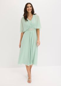 bonprix Chiffonkleid mit Strassstein-Applikation, gr&uuml;n, Gr.34, Weitschwingendes Midikleid aus feinem Chiffon mit einer Strasssteinapplikation in der Taille