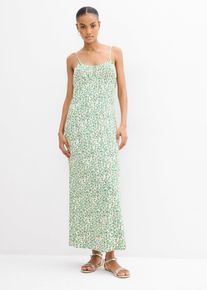 bonprix Tr&auml;gerkleid aus flie&szlig;ender Viskose, gr&uuml;n, Gr.40, Midikleid mit Schlitz, aus Viskose