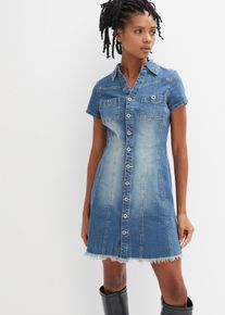 bonprix Jeanskleid mit Kn&ouml;pfen, blau, Gr.46, Modisches Kleid tailliert aus Jeansstoff mit Kn&ouml;pfen, 98% Baumwolle (organic)