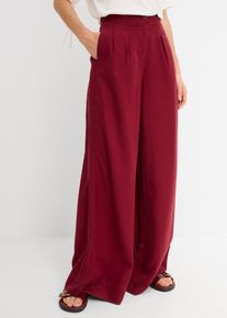 bonprix Bundfaltenhose aus flie&szlig;endem Lyocell, rot, Gr.42, Weite Hose mit Seitentaschen und Bundfalten auf der Vorderseite
