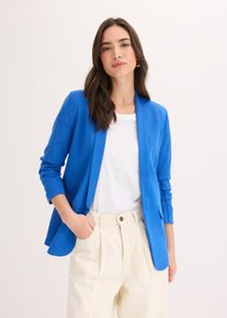 bonprix Blazer mit Raffung, blau, Gr.42, Moderner Blazer mit langem Revers