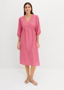 bonprix Wickelkleid aus Strukturmaterial, rot, Gr.42, Wickelkleid in k&ouml;rperumspielender Form, aus 100% Baumwolle