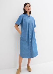bonprix Jeanskleid Oversized, blau, Gr.52, Lockeres Jeanskleid mit Knopfleiste, 100% Baumwolle