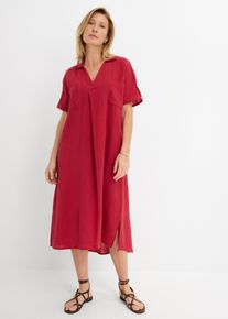 bonprix Kaftan-Kleid aus weichem Musselin, rot, Gr.42, Kaftan-Kleid in Oversize-Passform mit Kimono&auml;rmeln und Seitenschlitzen am Saum., aus 100% Baumwolle,Musselin