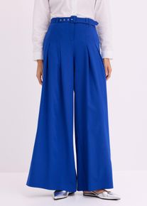 bonprix Bundfaltenhose mit G&uuml;rtel (2-tlg. Set), blau, Gr.38, elegante Bundfaltenhose mit G&uuml;rtel (2tlg-Set)