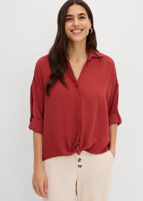 bonprix Bluse aus leichtem Cr&ecirc;pe, rot, Gr.48, Lockere Bluse mit Twisted-Detail