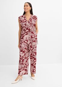 bonprix Jumpsuit, rot, Gr.42, modisch bedruckter Jumpsuit mit &uuml;berlappendem V-Ausschnitt vorne und weit geschnittenem Bein