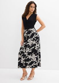 bonprix Jerseykleid aus Viskose-Mix, schwarz, Gr.48/50 (XL), Modernes Kleid mit sch&ouml;nem Print