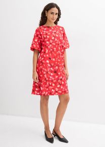 bonprix Kleid mit Ballon&auml;rmeln, rot, Gr.54, modisches Kleid mit Ballon&auml;rmeln und floralem Print